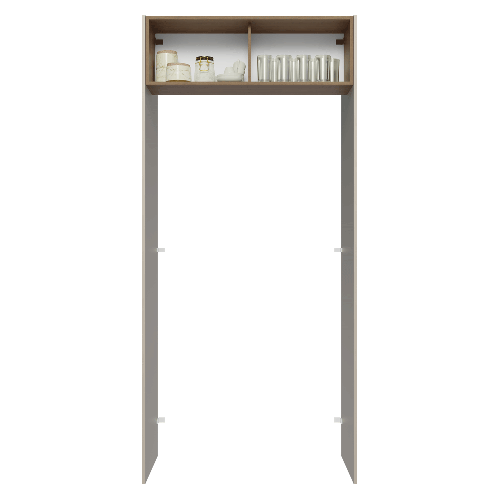 Porta-Geladeira 103 cm 1 Porta Basculante Crema/Rustic/Crema Agata Madesa