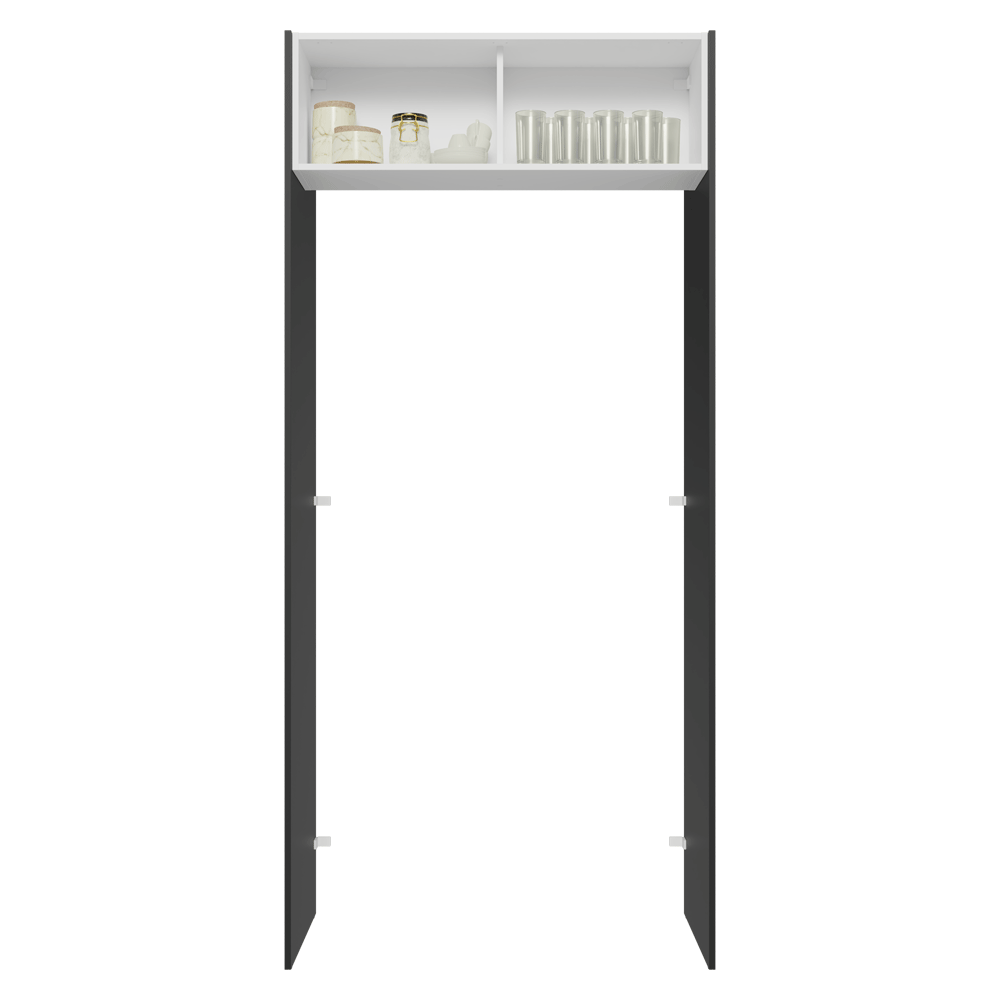 Porta-Geladeira 103 cm 1 Porta Basculante Preto/Branco/Preto Lux Madesa