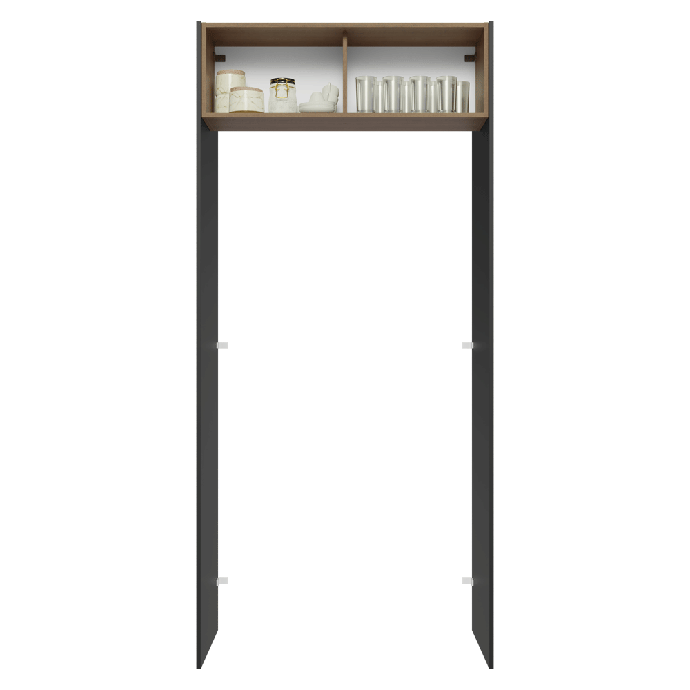 Porta-Geladeira 103 cm 1 Porta Basculante Preto/Rustic/Preto Agata Madesa