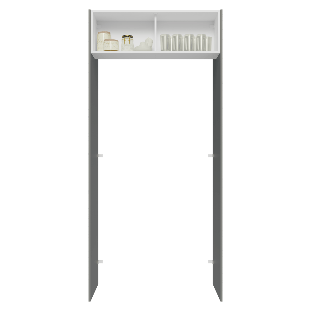 Porta-Geladeira 103 cm 1 Porta Basculante Cinza/Branco/Cinza Lux Madesa