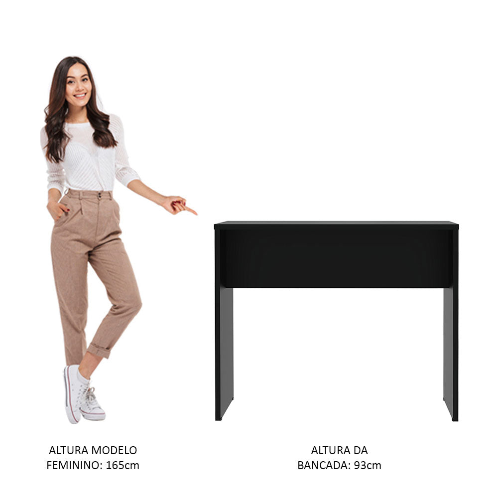 Bancada para Cozinha Madesa 115 cm Preto