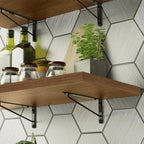 Kit 2 Prateleiras Suspensas para Cozinha Madesa 60 cm com Mão Francesa Rustic