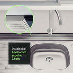 Pia de Apoio Tramontina New Raggi 40 em Aço Inox 120 x 52 cm