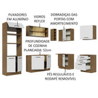 Armário de Cozinha Completa de Canto 399cm Rustic Branco Agata Madesa 01