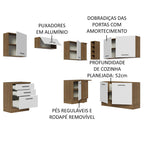 Armário de Cozinha Completa de Canto 399cm Rustic Branco Agata Madesa 02