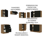 Armário de Cozinha Completa de Canto 399cm Rustic Preto Agata Madesa 02