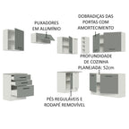 Armário de Cozinha Completa de Canto 399cm Branco Cinza Agata Madesa 02