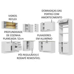 Armário de Cozinha Completa de Canto 459cm Branco Agata Madesa 01