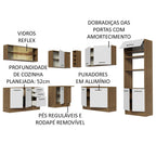 Armário de Cozinha Completa de Canto 459cm Rustic Branco Agata Madesa 01