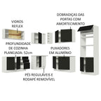 Armário de Cozinha Completa de Canto 459cm Branco Preto Agata Madesa 01