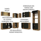 Armário de Cozinha Completa de Canto 459cm Rustic Preto Agata Madesa 01