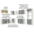Armário de Cozinha Completa de Canto 459cm Branco Cinza Agata Madesa 01
