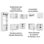 Armário de Cozinha Completa de Canto 479cm Branco Agata Madesa 01
