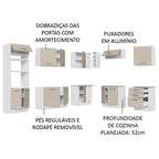 Armário de Cozinha Completa de Canto 479cm Branco/Crema Agata Madesa 01