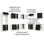 Armário de Cozinha Completa de Canto 479cm Branco Preto Agata Madesa 01