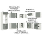 Armário de Cozinha Completa de Canto 479cm Branco Cinza Agata Madesa 01