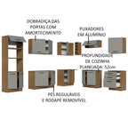Armário de Cozinha Completa de Canto 479cm Rustic Cinza Agata Madesa 01