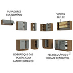 Armário de Cozinha Completa de Canto 486cm Rustic/Cinza 60cm de Profundidade Agata Madesa 01