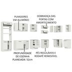 Armário de Cozinha Planejada de Canto 499cm Branco Agata Madesa 01