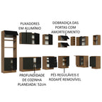 Armário de Cozinha Planejada de Canto 499cm Rustic/Preto Agata Madesa 01