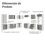 Armário de Cozinha Completa 549cm Branco/Cinza Agata Madesa 01