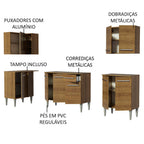Armário de Cozinha Completa de Canto 293cm Rustic Emilly Open Madesa 01