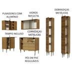 Armário de Cozinha Completa de Canto 293cm Rustic Emilly Self Madesa 05