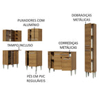Armário de Cozinha Completa de Canto 325cm Rustic Emilly Water Madesa 02