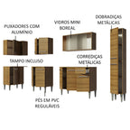 Armário de Cozinha Completa de Canto 325cm Rustic Emilly Space Madesa 03