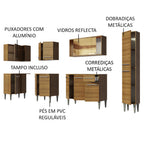 Armário de Cozinha Completa de Canto 325cm Rustic Emilly Wave Madesa 04