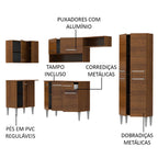 Armário de Cozinha Completa de Canto 353cm Rustic Emilly Sun Madesa 01