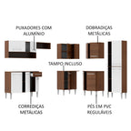 Armário de Cozinha Completa de Canto 417cm Rustic/Branco Emilly Ice Madesa 01