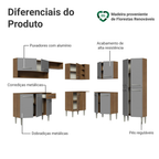 Armário de Cozinha Completa de Canto 417cm Cinza/Rustic Emilly Madesa 02