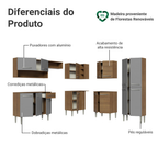 Armário de Cozinha Completa de Canto 417cm Rustic/Cinza Emilly Madesa 02