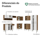 Armário de Cozinha Completa de Canto 417cm Rustic/Branco Emilly Madesa 02