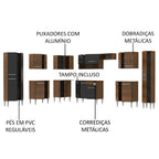 Armário de Cozinha Completa de Canto 513cm Rustic/Preto Emilly Big Madesa 02
