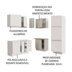 Armário de Cozinha Completa de Canto 329cm Branco Glamy Madesa 01