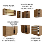 Armário de Cozinha Completa de Canto 329cm Rustic Glamy Madesa 02