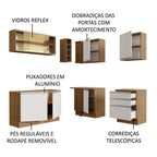 Armário de Cozinha Completa de Canto 329cm Rustic Branco Glamy Madesa 02