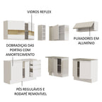 Armário de Cozinha Completa de Canto 349cm Branco Glamy Madesa 01