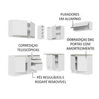 Armário de Cozinha Completa de Canto 349cm Branco Glamy Madesa 03