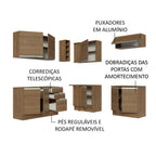Armário de Cozinha Completa de Canto 349cm Rustic Glamy Madesa 03