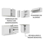 Armário de Cozinha Completa de Canto 349cm Branco Glamy Madesa 07