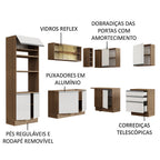 Armário de Cozinha Completa de Canto 399cm Rustic Branco Glamy Madesa 02