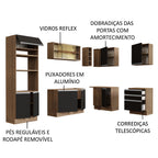 Armário de Cozinha Completa de Canto 399cm Rustic Preto Glamy Madesa 02