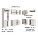 Armário de Cozinha Completa de Canto 419cm Branco Glamy Madesa 01