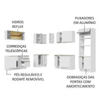 Armário de Cozinha Completa de Canto 459cm Branco Glamy Madesa 01