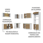 Armário de Cozinha Completa de Canto 459cm Branco Rustic Glamy Madesa 01