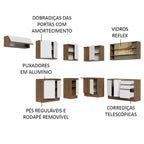 Armário de Cozinha Completa de Canto 469cm Rustic/Branco Glamy Madesa 01