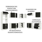 Armário de Cozinha Completa de Canto 479cm Branco Preto Glamy Madesa 01